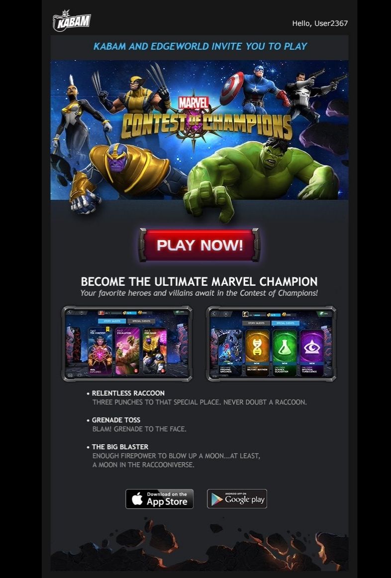 Plantillas de email marketing infantiles: Marvel