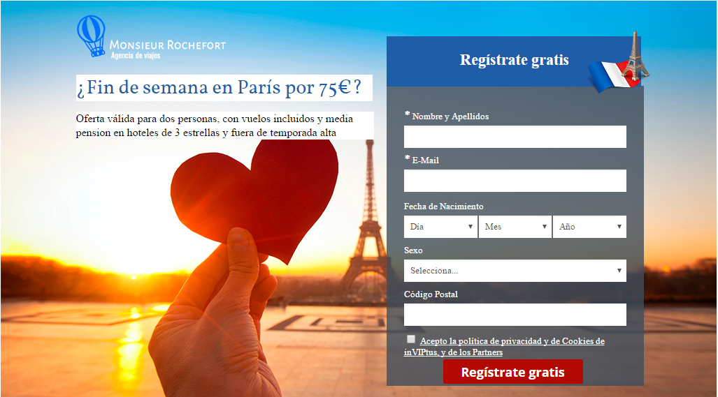 Plantillas gratis para Landing Pages en MDirector: viajes