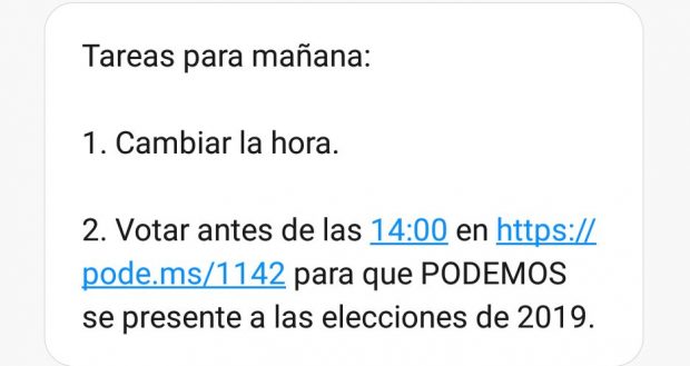 SMS marketing y política en Podemos