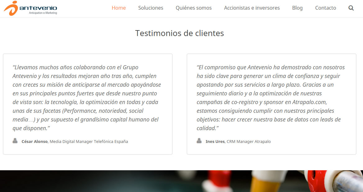 Pruebas sociales: testimonios de clientes