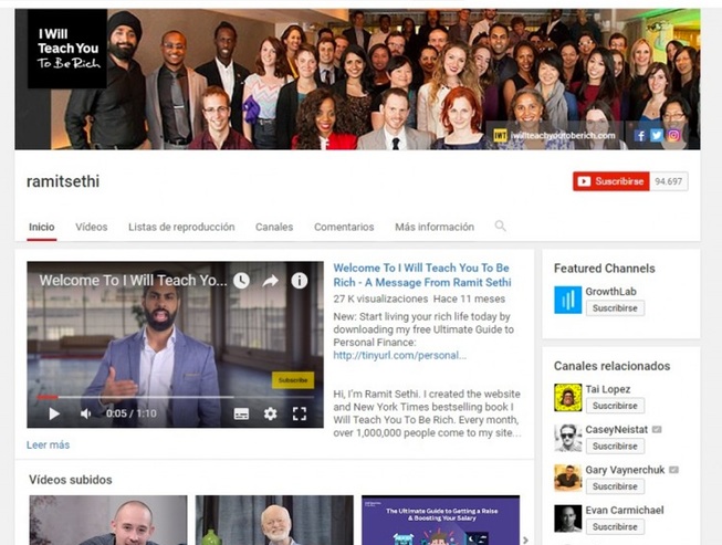 10 canales de youtube sobre marketing digital: ramit sethi