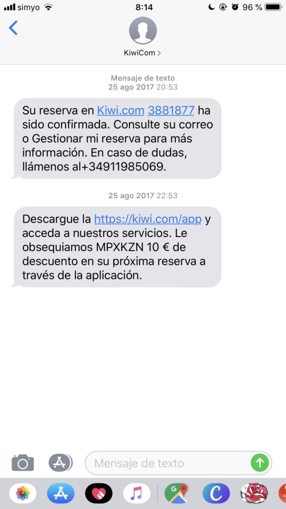 SMS marketing para el sector viajes reserva