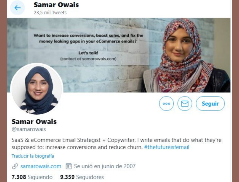 Samar Owais en Twitter