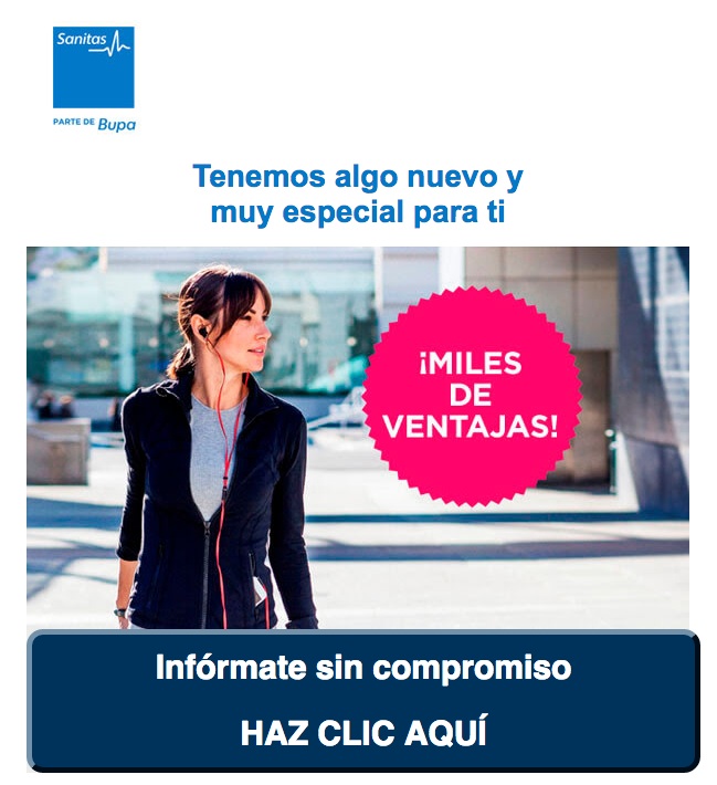 emailing para promociones: Sanitas