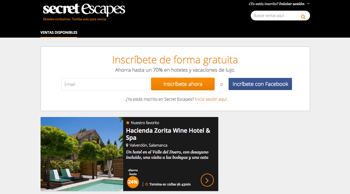 las mejores webs de viajes: secretescapes