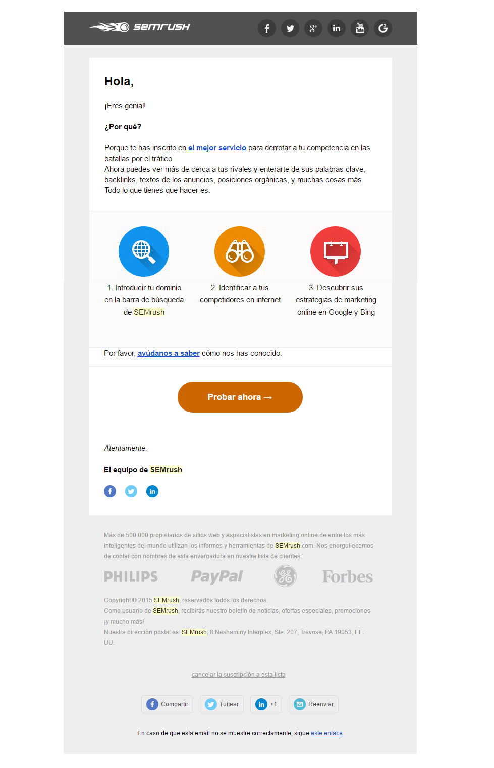 emails de bienvenida que incrementan conversiones : SEMrush