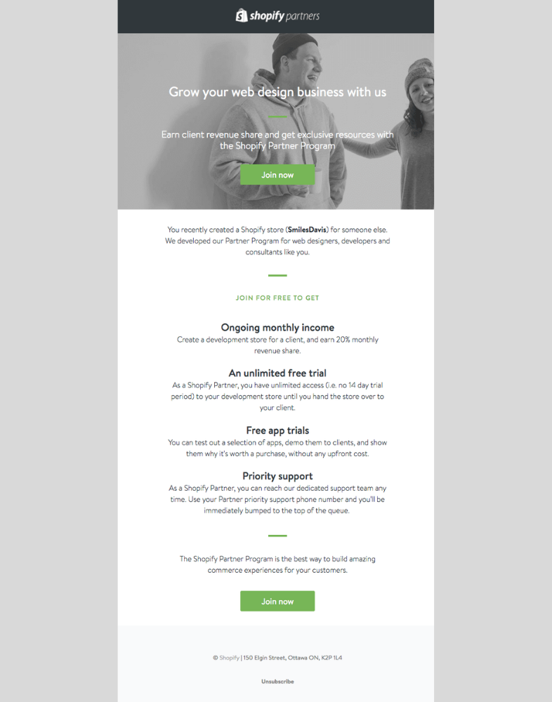 Shopify email B2B