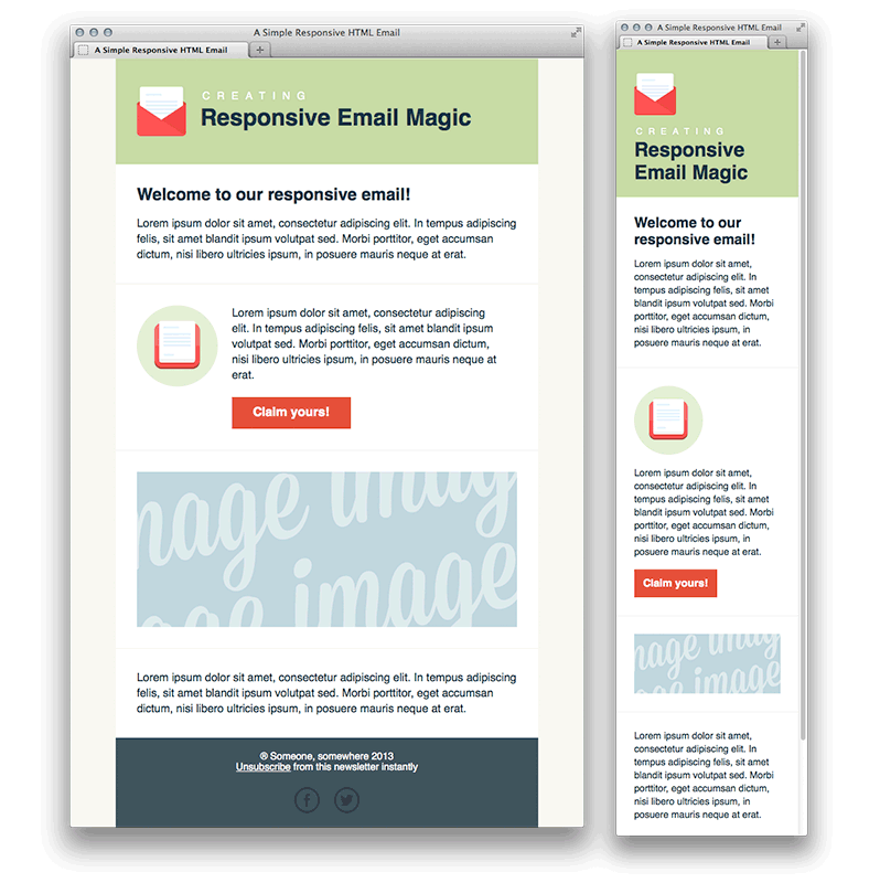 templates de newsletters: simple responsible newsletter