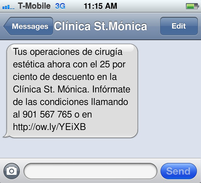 sms marketing para clínicas : descuentos