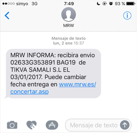 enlace en SMS mejor con www