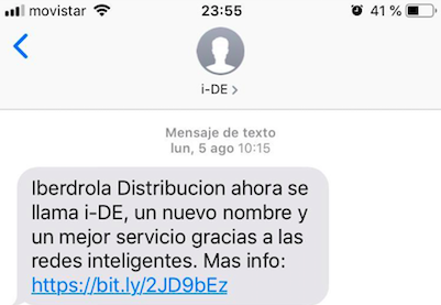 copys para SMS marketing: Iberdrola