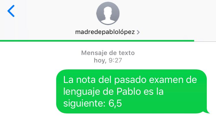SMS para exámenes