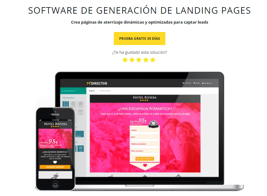 Landing Optimizer: software generacion de landing pages