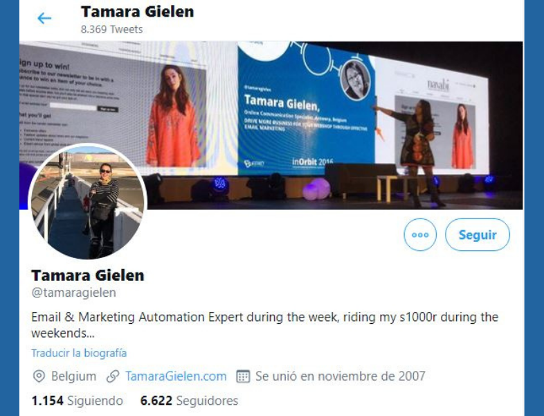 Tamara Gielen en Twitter