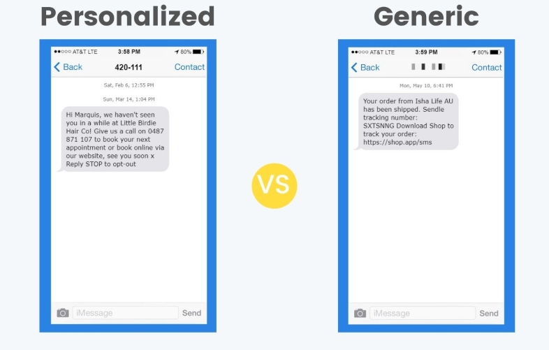 Tendencias de 2022 de SMS Marketing: SMS personalizados 