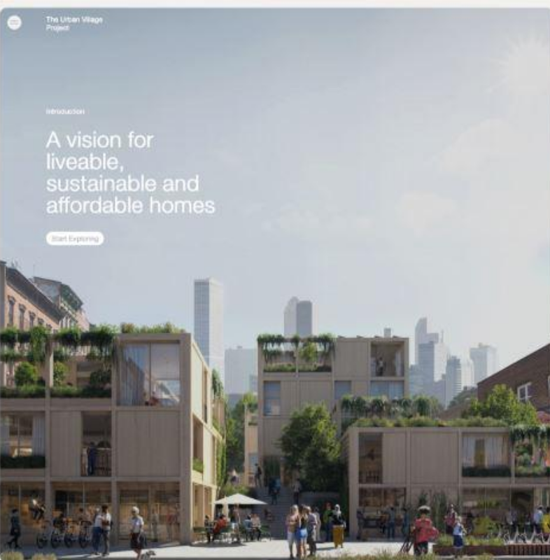 Landing page The Urban Village Project