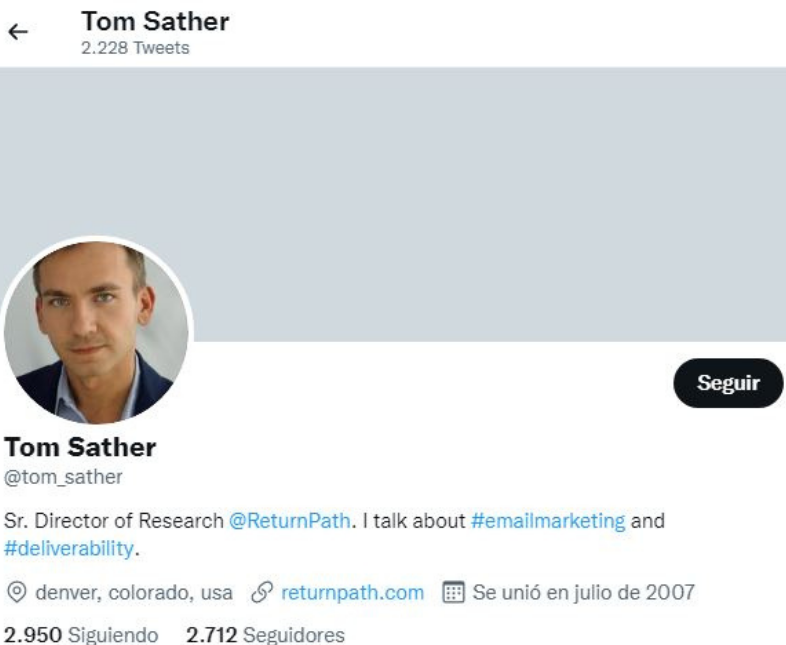Influencers de email marketing: Tom Sather