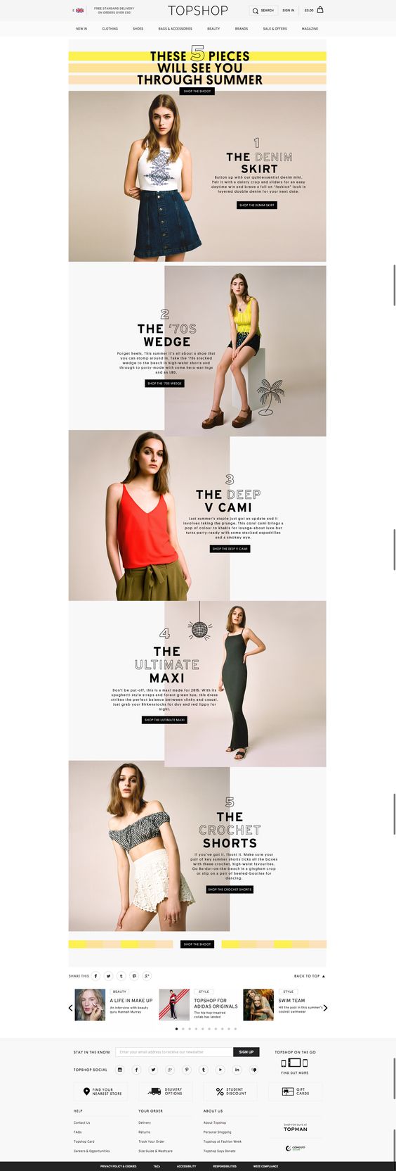 campañas de email marketing veraniego topshop