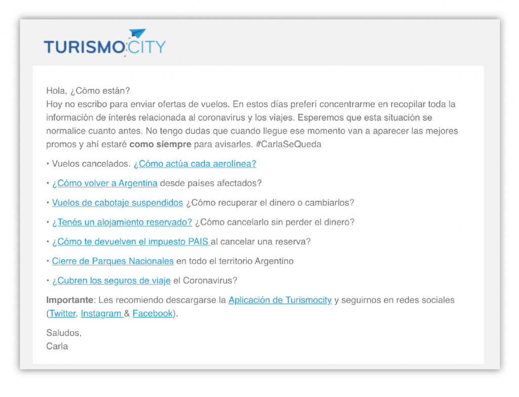 Turismo email marketing