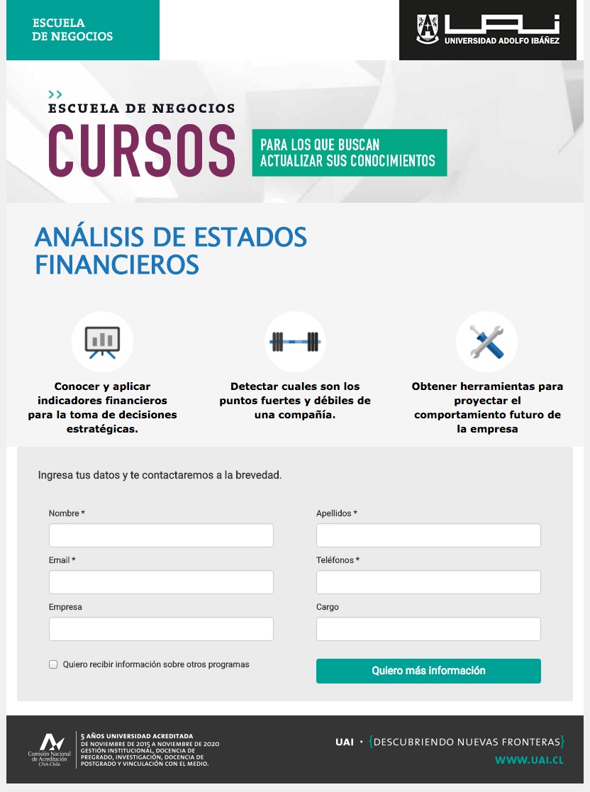 Formularios para captar clientes: Universidad Alfonso Ibáñez