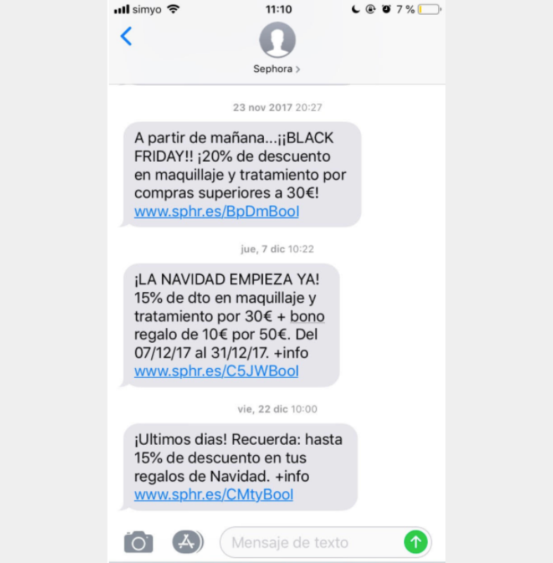 Error SMS marketing: dejar las URLs muy largas