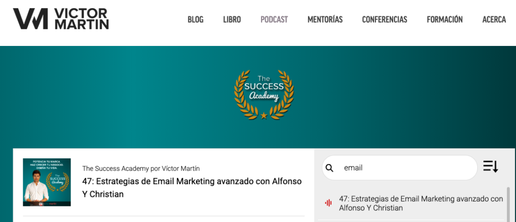 podcast sobre email marketing: Victor Martín