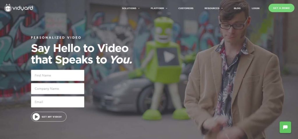 video landing page vidyard tofu