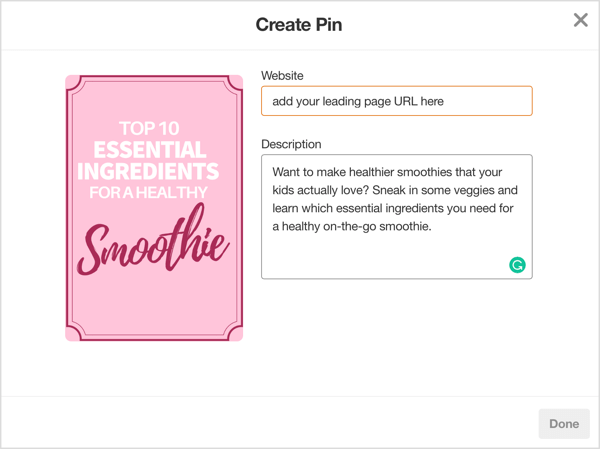 lista de emails con Pinterest vincular