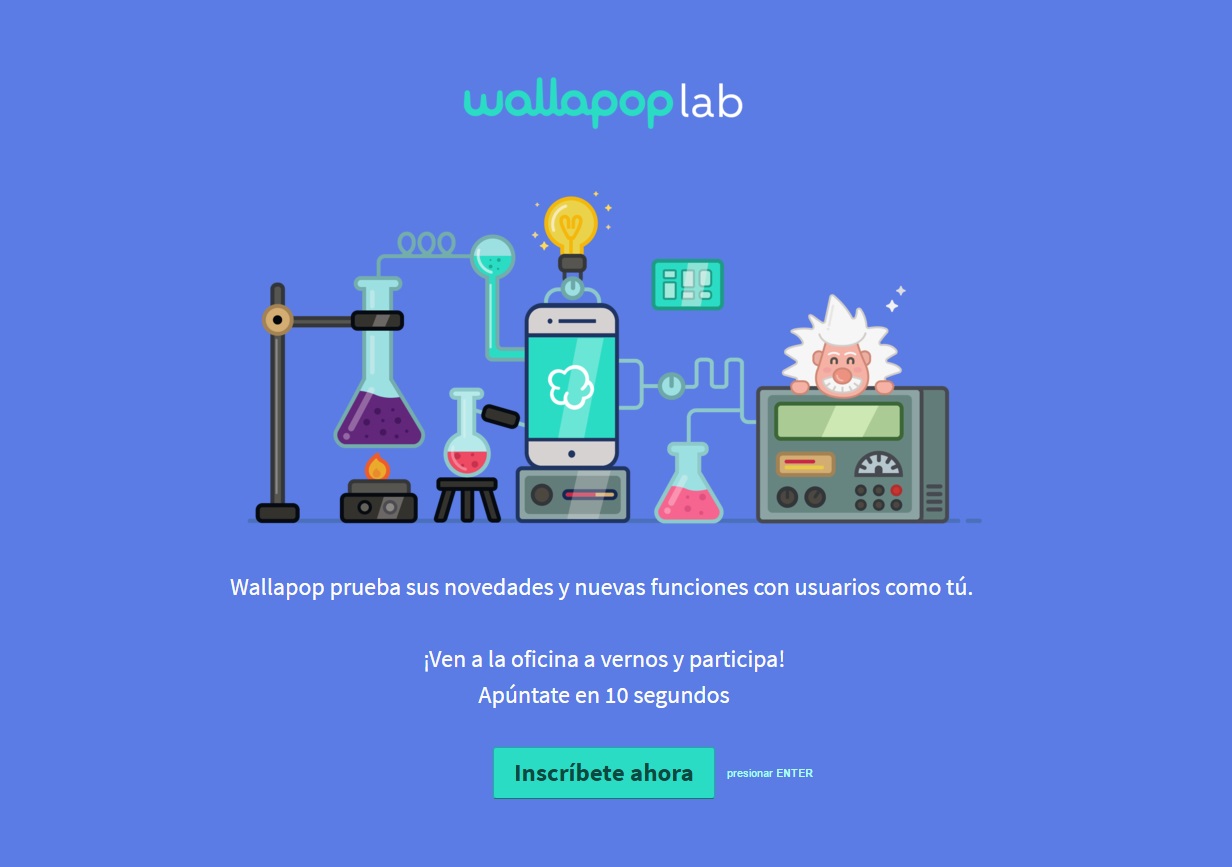 estrategias de comunicación online: landing Wallapop