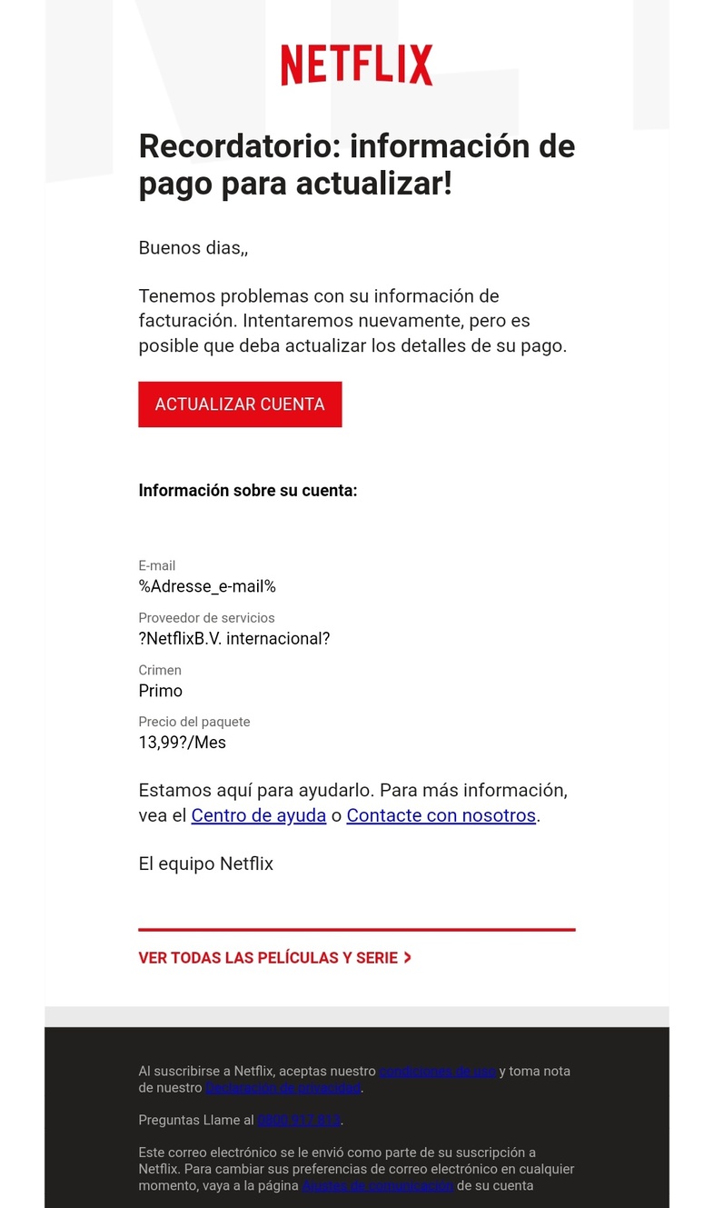 Email recordatorio