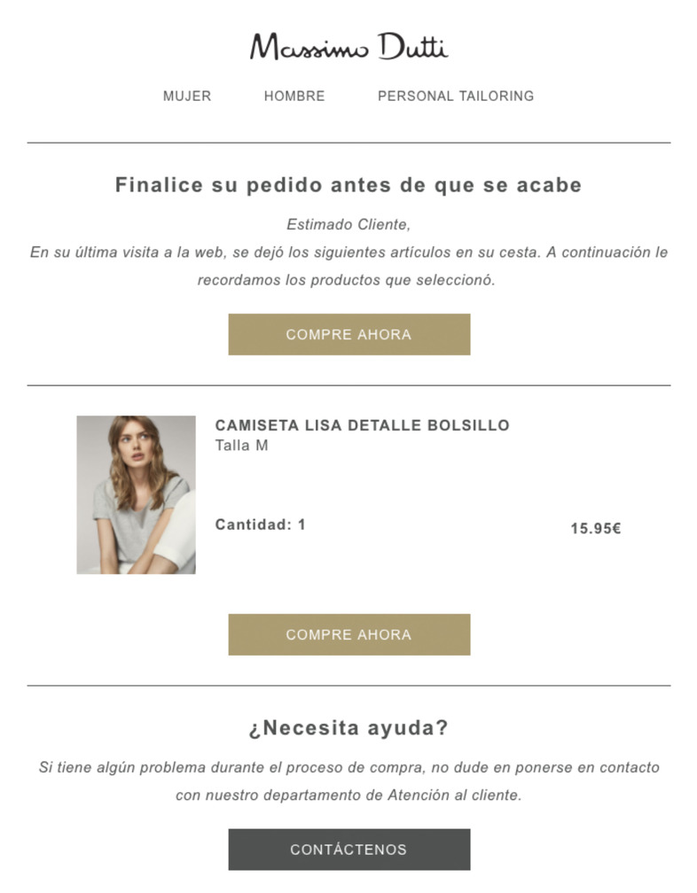 Massimo Dutti: email para resolver dudas