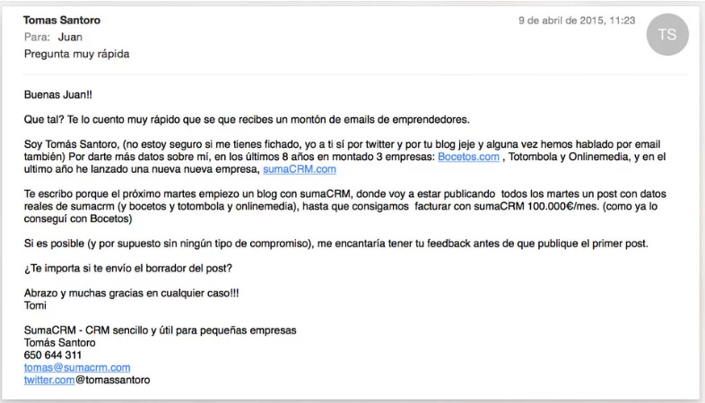 Email saludo personalizado